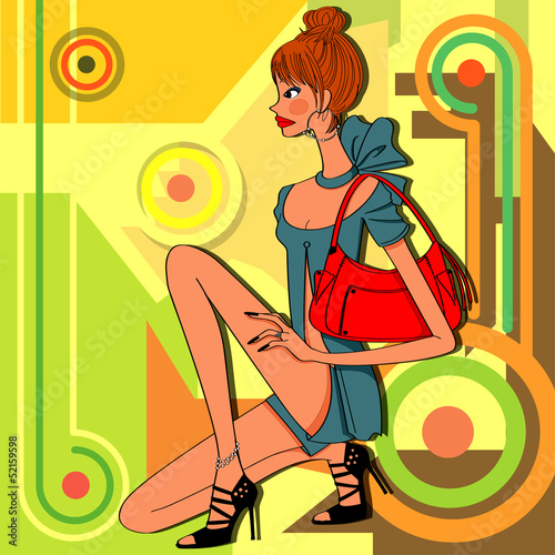 beautiful woman carrying a shoulder bag