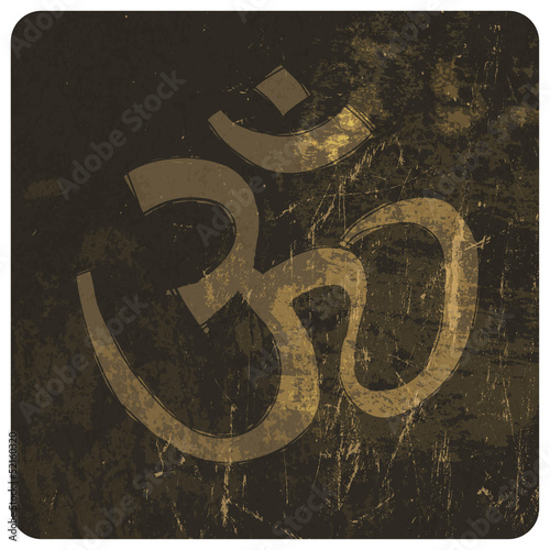 Om grunge symbol. Vector