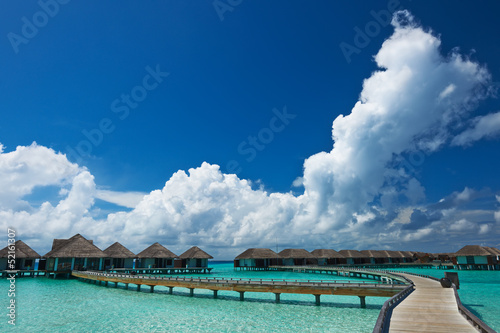 Beautiful beach with water bungalows © haveseen