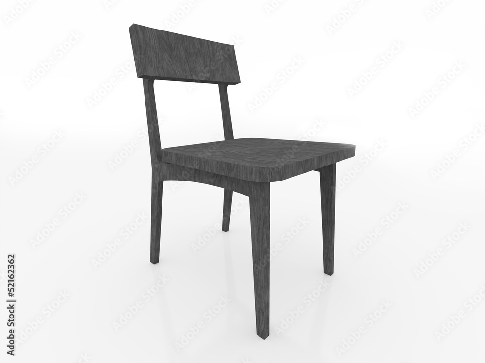 Fototapeta premium Black woden chair isolated