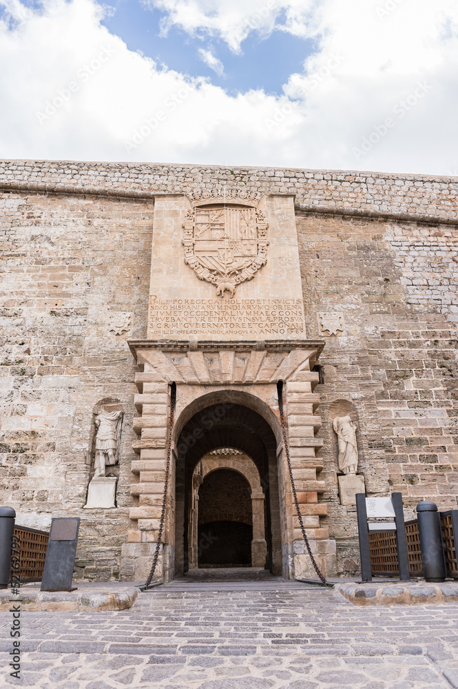 Entrance gate of Dalt Vila in Ibiza, Spain