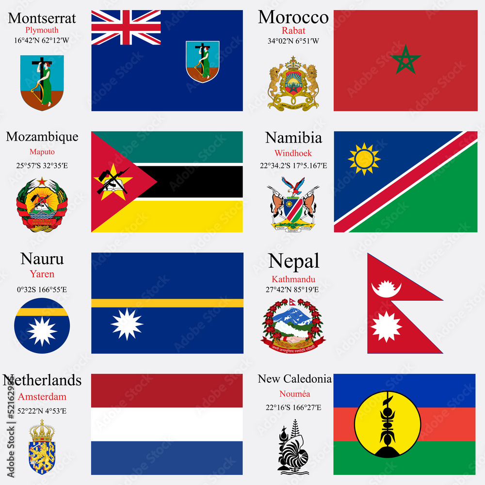 world flags and capitals set 16