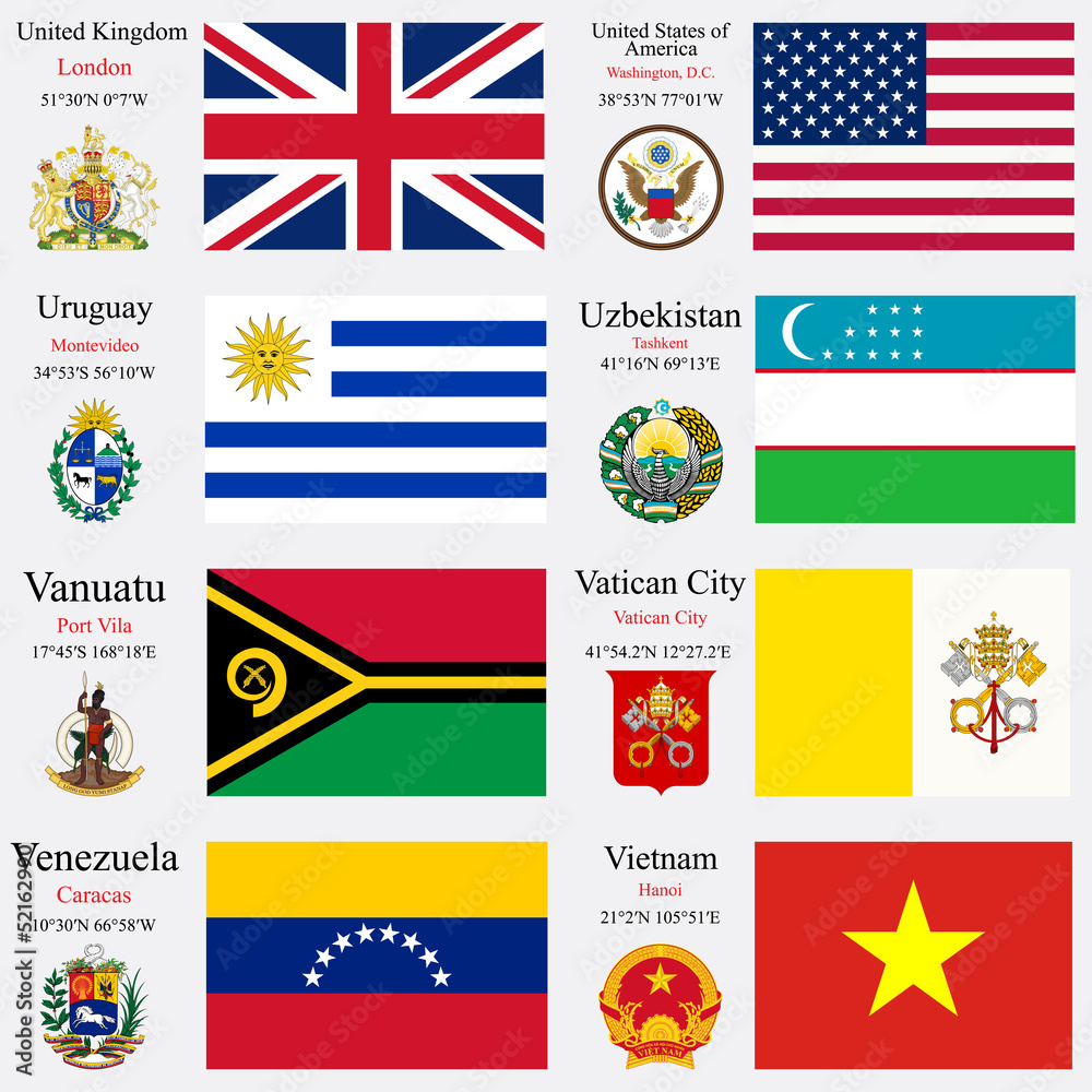 world flags and capitals set 26