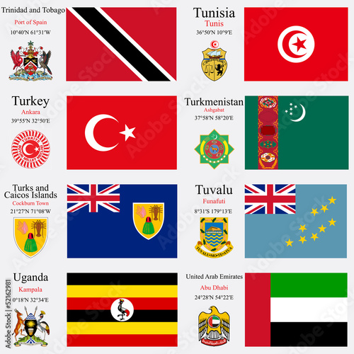 world flags and capitals set 25