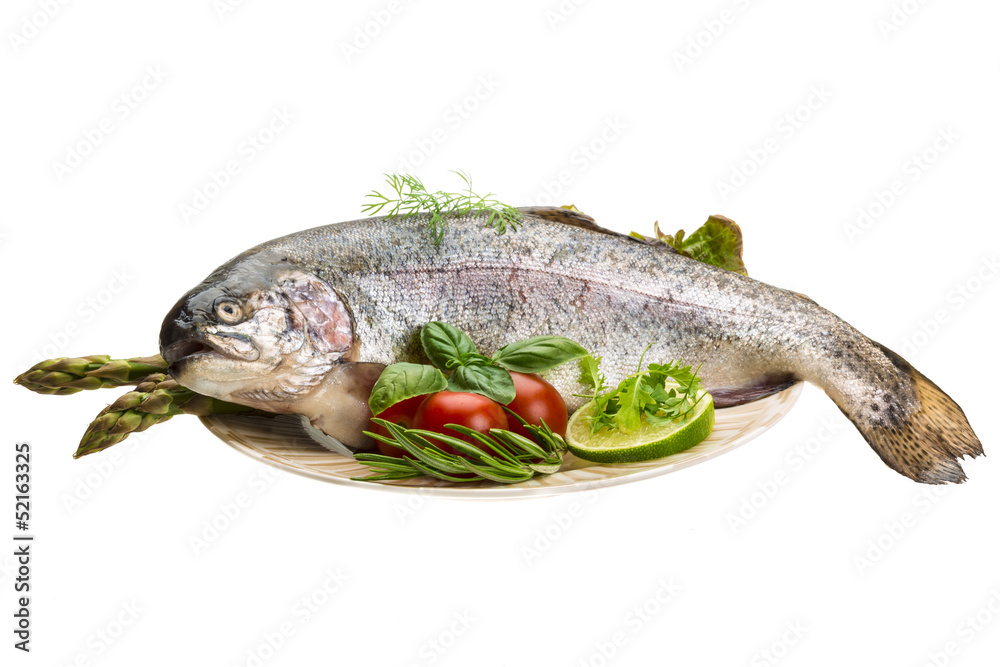 Fresh raw rainbow trout