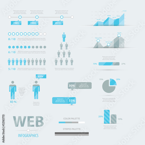 Infographic web business icon set vector EPS10
