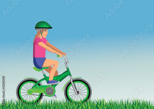 ecologist girl on bike