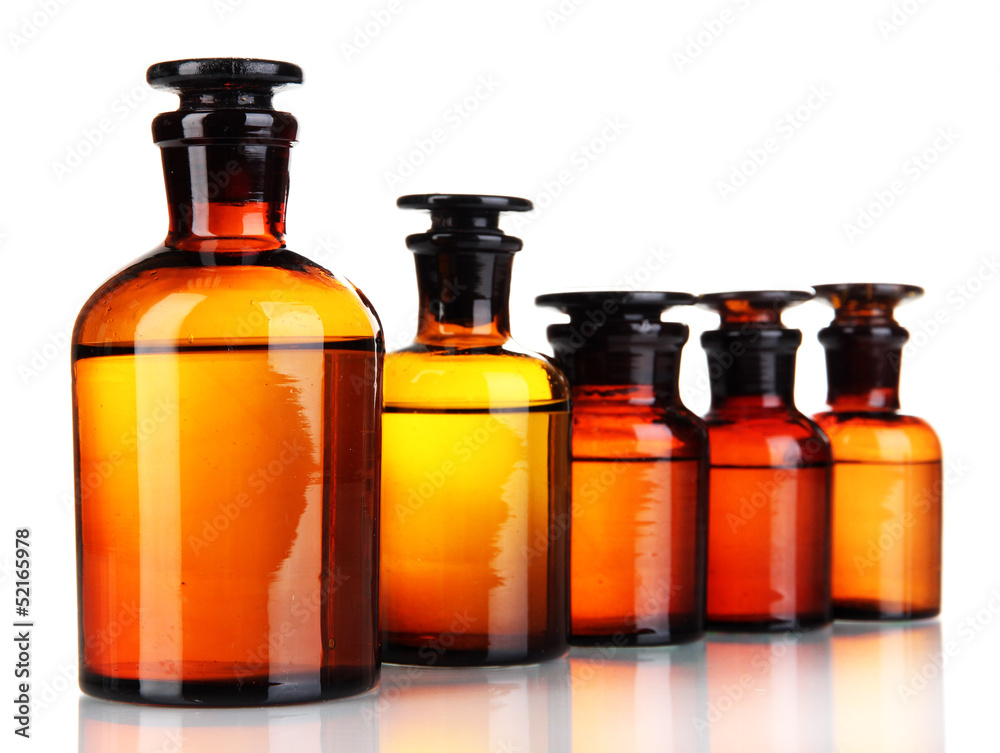 Medicine bottles isolated on white Medicine bottles isolated on white
