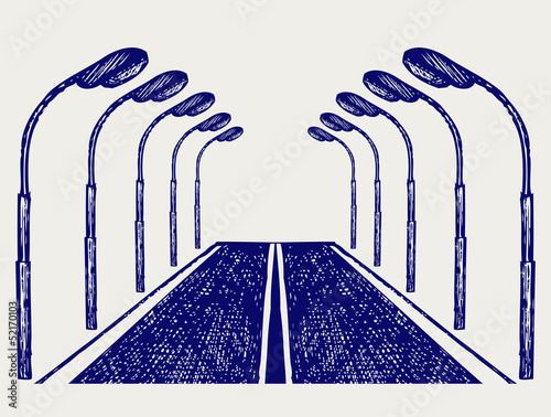 Street road. Doodle style