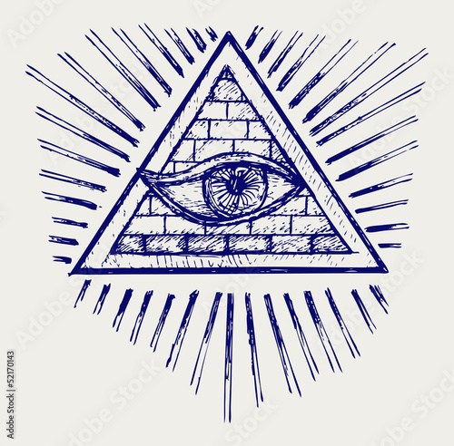 All seeing eye. Doodle style photo
