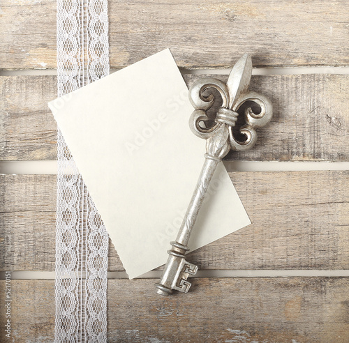 Silver key diary greeting card