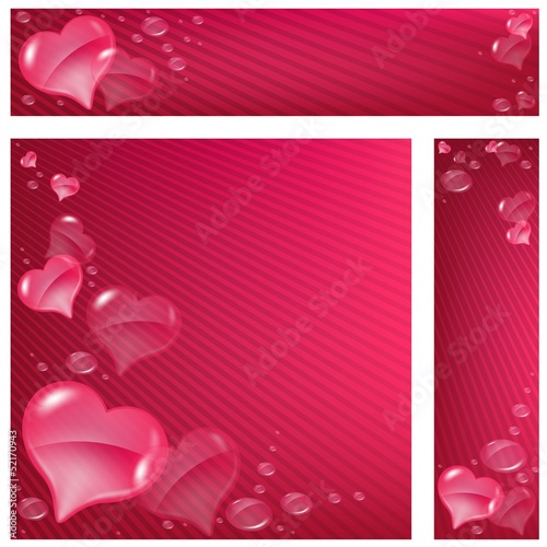 Love Banners - Hearts Backgrounds
