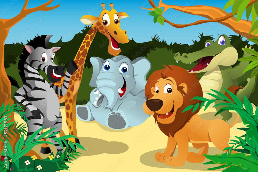 Obraz premium African animals in the jungle