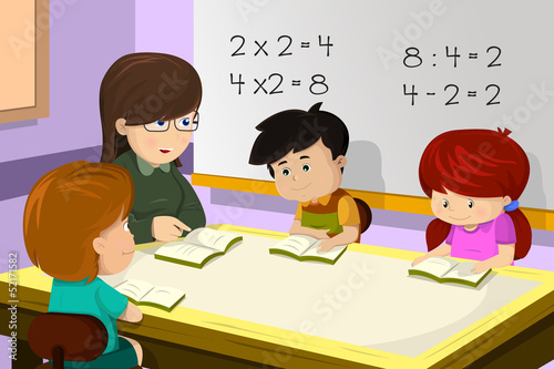 Teacher and student in the classroom