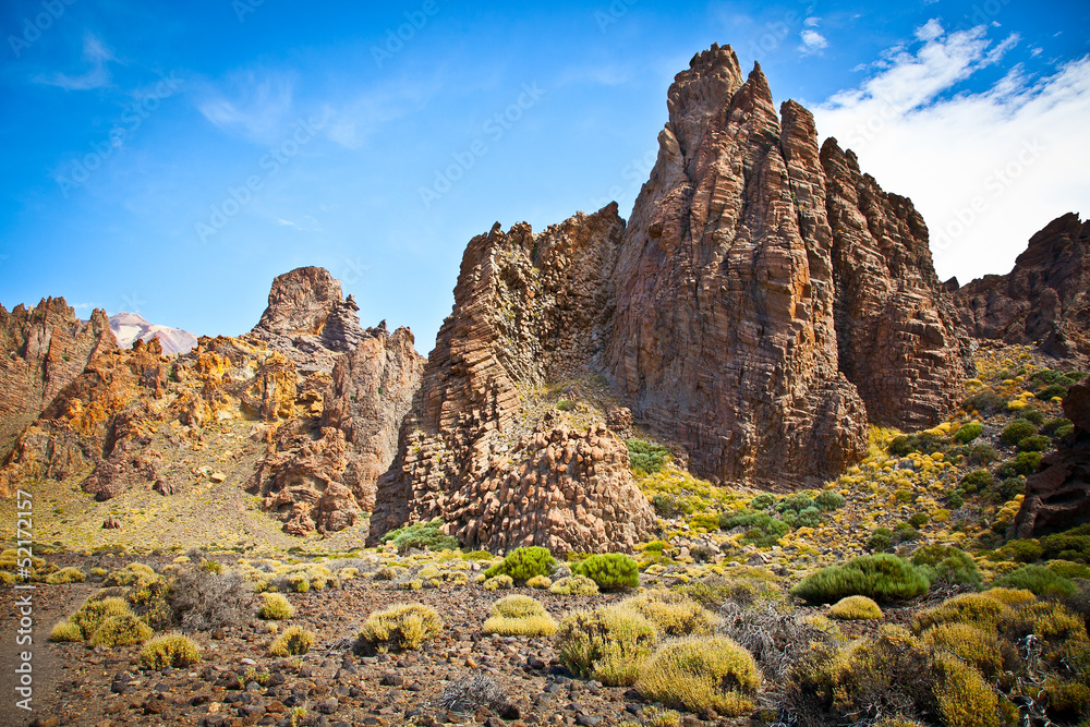 Volcanic lava landscape on Teide, Tenerife, Spain. Volcanic lava landscape on Teide, Tenerife, Spain.
