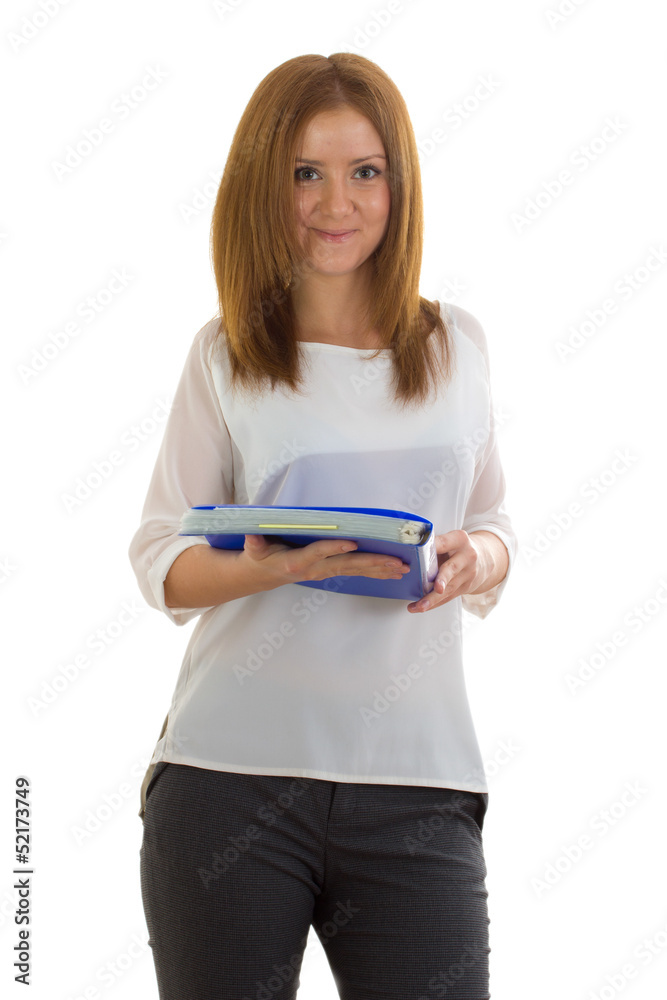 Business woman with a folder Business woman with a folder