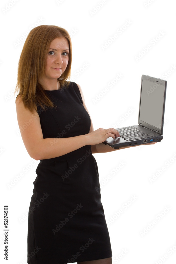 Business lady working at a laptop Business lady working at a laptop
