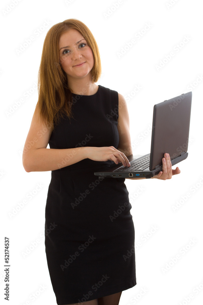 Business lady working at a laptop