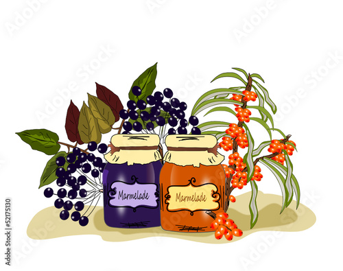 Marmelade Holunder und Sanddorn