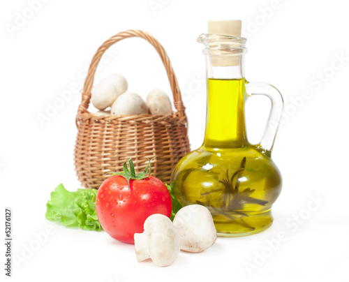 Fototapeta Naklejka Na Ścianę i Meble -  fresh vegetables and olive oil
