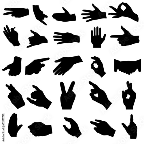 Hand silhouettes