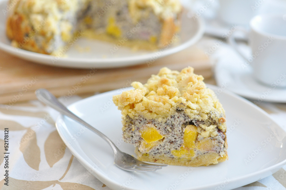 Pfirsich Mohn Kuchen mit Streusel Pfirsich Mohn Kuchen mit Streusel