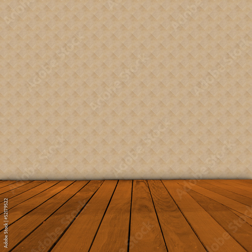 Old Interior Design With Vintage Grunge Wallpaper