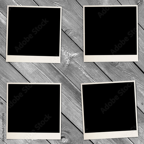 Vintage Pictures on Wooden Old Table