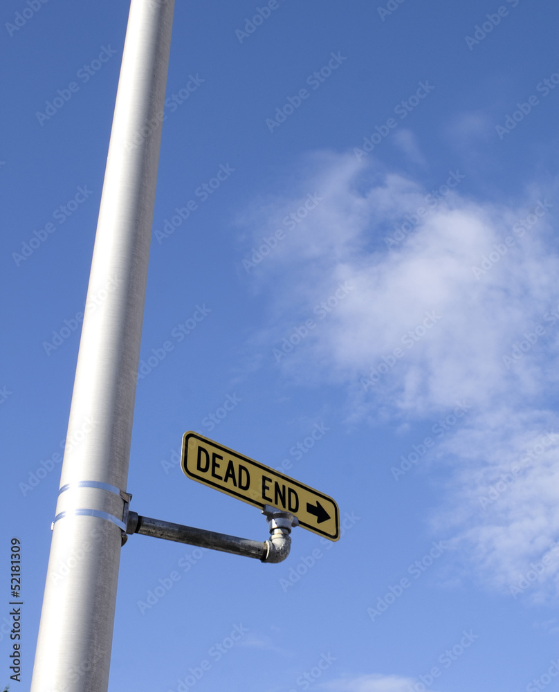 Fototapeta premium Dead End Sign City Lamp Post Street Marking