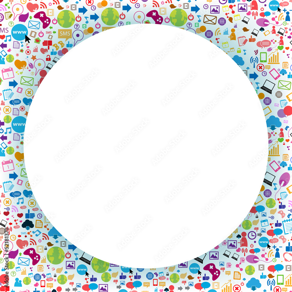 Social network background with media icons. Vector illustration Social network background with media icons. Vector illustration