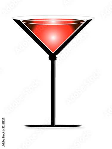 Cocktail bicchiere rosso martini vettoriale