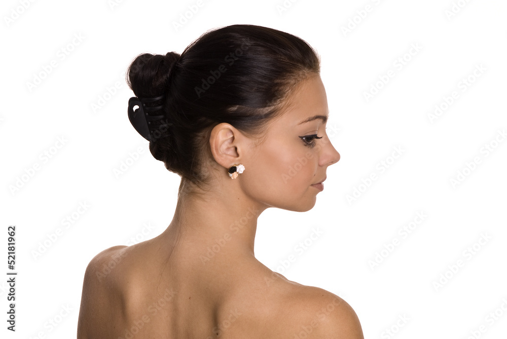 Young happy attractive girl posing in studio . Young happy attractive girl posing in studio .