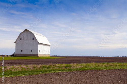 White Farm with stormy sky