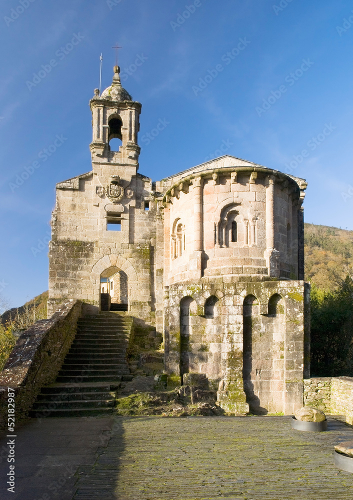 Beautiful monastery in Fragas do Eume, Galicia, Spain.