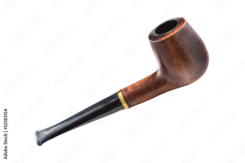 Retro tobacco pipe on a white background Retro tobacco pipe on a white background