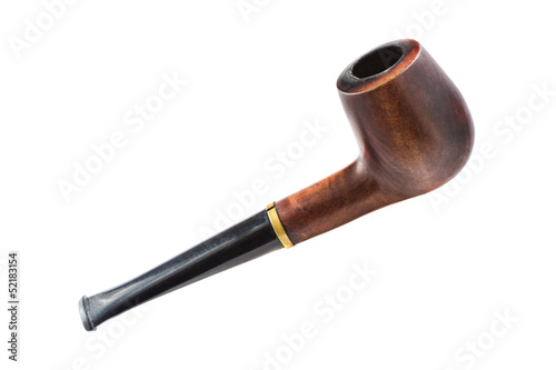 Retro tobacco pipe on a white background