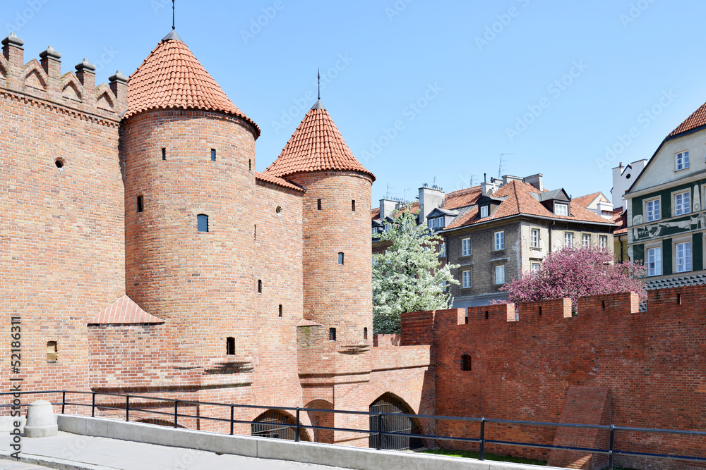 The Barbican, medieval fortification in Warsaw, Poland