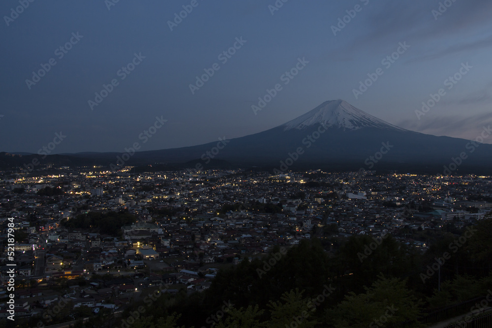 Mt Fuji view in twilight Mt Fuji view in twilight