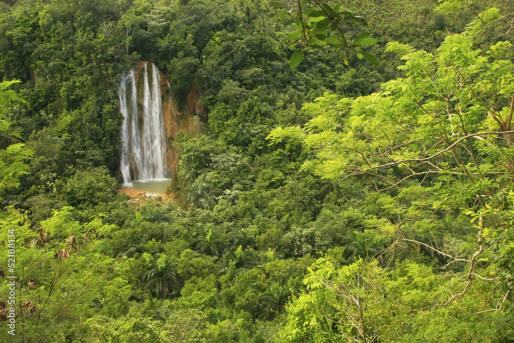 Fototapeta premium El Salto de Limon waterfall, Dominican Republic