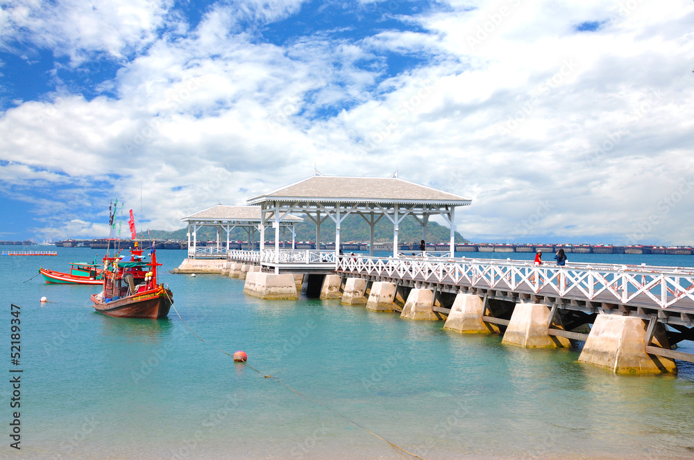 White bridge sea Sichang island Thailand