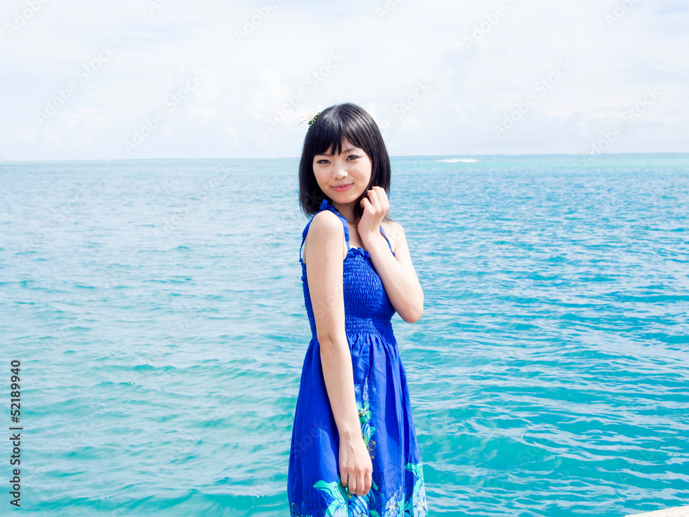 beautiful asian woman relaxing on the ocean beautiful asian woman relaxing on the ocean