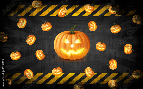 Sfondo di Halloween con zucca 3D