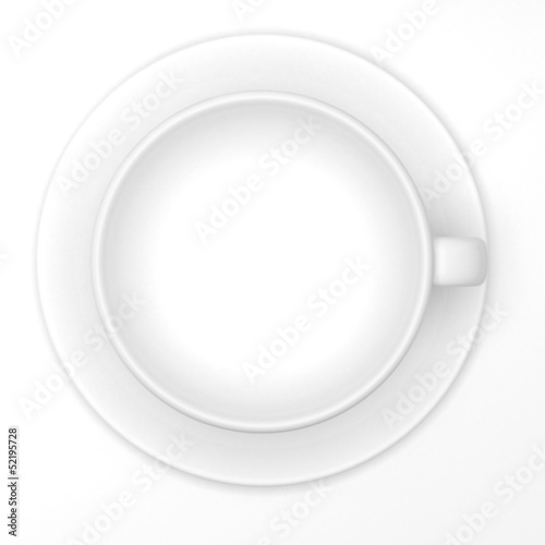 White tea cup isolated on white background