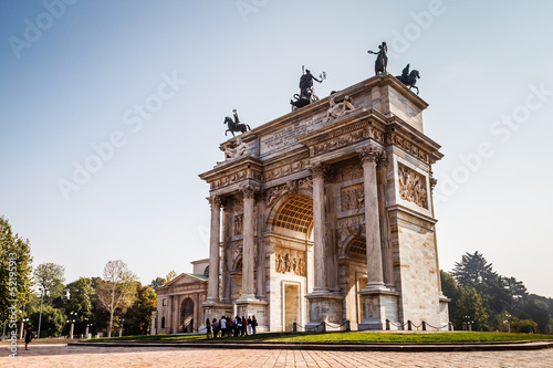 Arch of Peace in Sempione Park, Milan, Lombardy, Italy photo