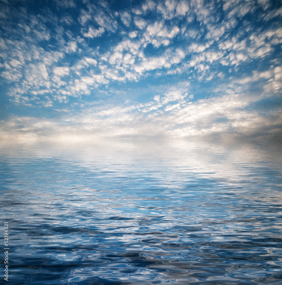 Fototapeta premium Blue sky and blue sea