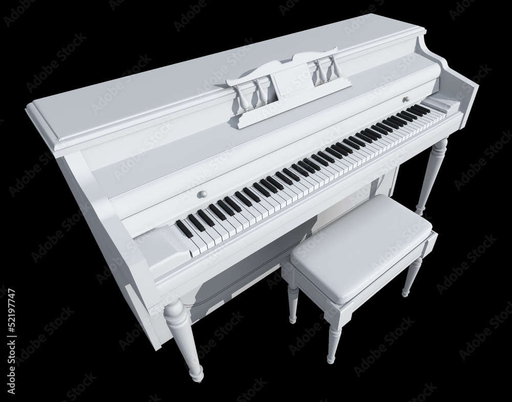 3d render of Grand piano monotone 3d render of Grand piano monotone