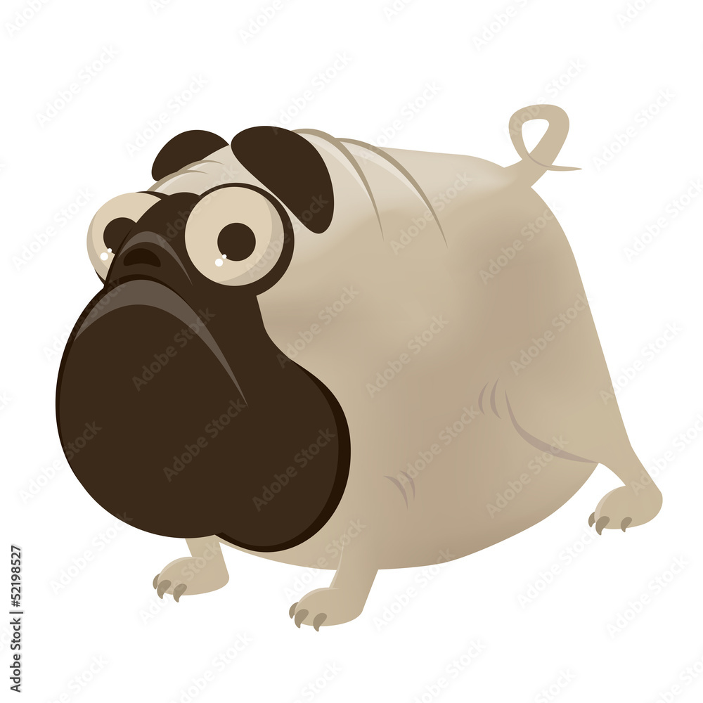 mops cartoon hund lustig Stock Vector | Adobe Stock