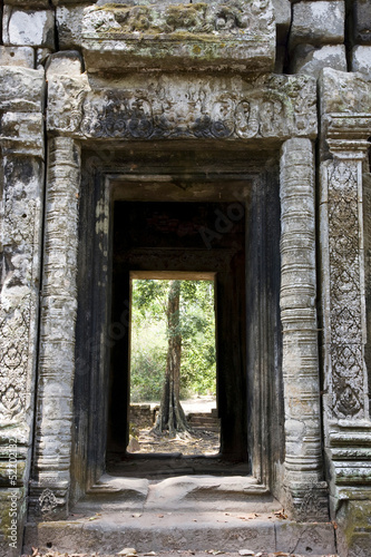 Door to a temple in Angkor, Siem Reap, Cambodia