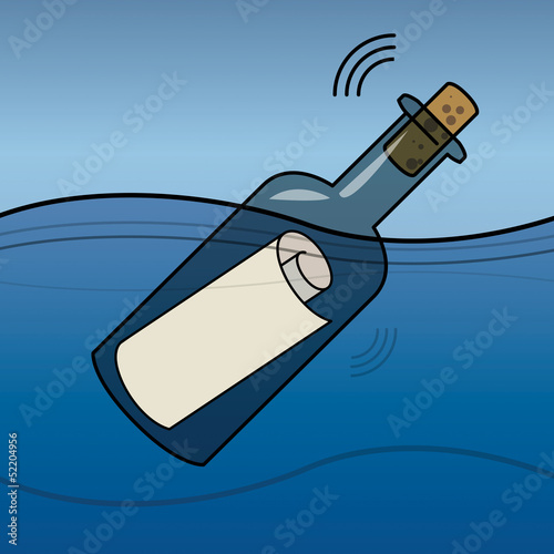Message in a bottle, vector illustration