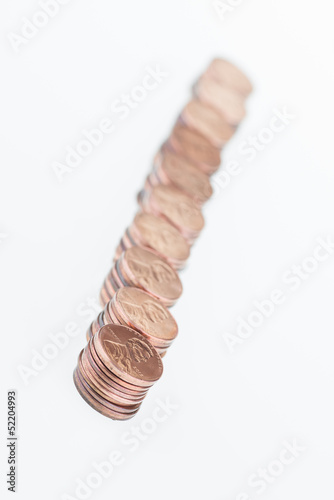One hundred pennies in a row